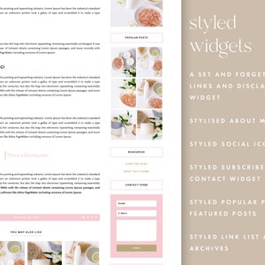 Responsive blogger theme, feminine pink blogger template, vintage theme, blogger design Belle Parker image 2