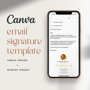 Modern Email Signature Canva Template: Influencer Design (Digital Download)