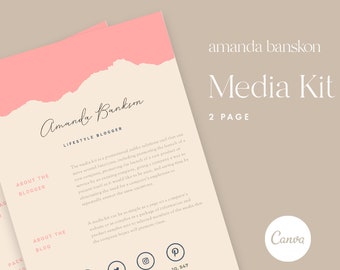 2 Page Blog Media Kit For Canva