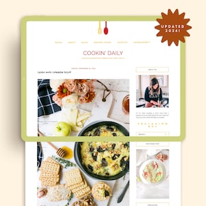 Responsive Blogger Theme: Premade Food Blog Template (Digital Download)