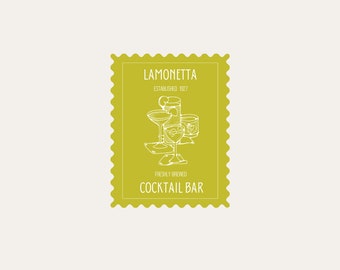 création de logo de luxe pour restaurant logo moderne rétro, bar à cocktails chic et logo d'entreprise de cuisine, modèle de canva de timbre de logo de boisson préfabriqué