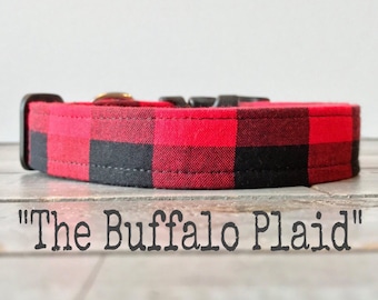 Buffalo Plaid DOG COLLAR, Made to Order, Buffalo Check, Cool COLLAR, Gender Neutral Dog Collar, Cozy Collar