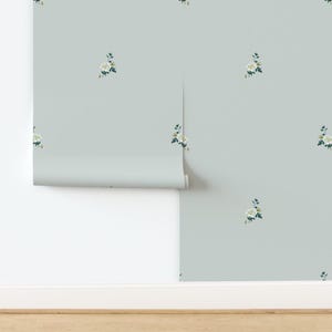 Sweet Simplicity Wallpaper - Vintage Floral - Blue - Cottagecore/Boho/Farmhouse/Grandmillenial - Peel&Stick/Pre-pasted