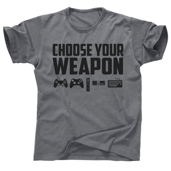 Choose Your Weapon gaming twitch xbox live streaming stream sony playstation 2 3 4 5 PS2 PS3 PS4 PS5 party bus birthday Nintendo tee t shirt