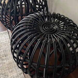 AVAILABLE Franco Albini style wicker ottomans / Poufs image 5