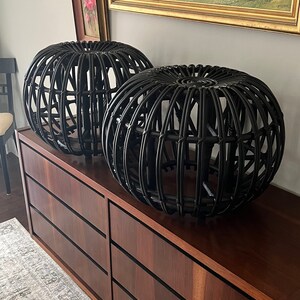 AVAILABLE Franco Albini style wicker ottomans / Poufs image 4