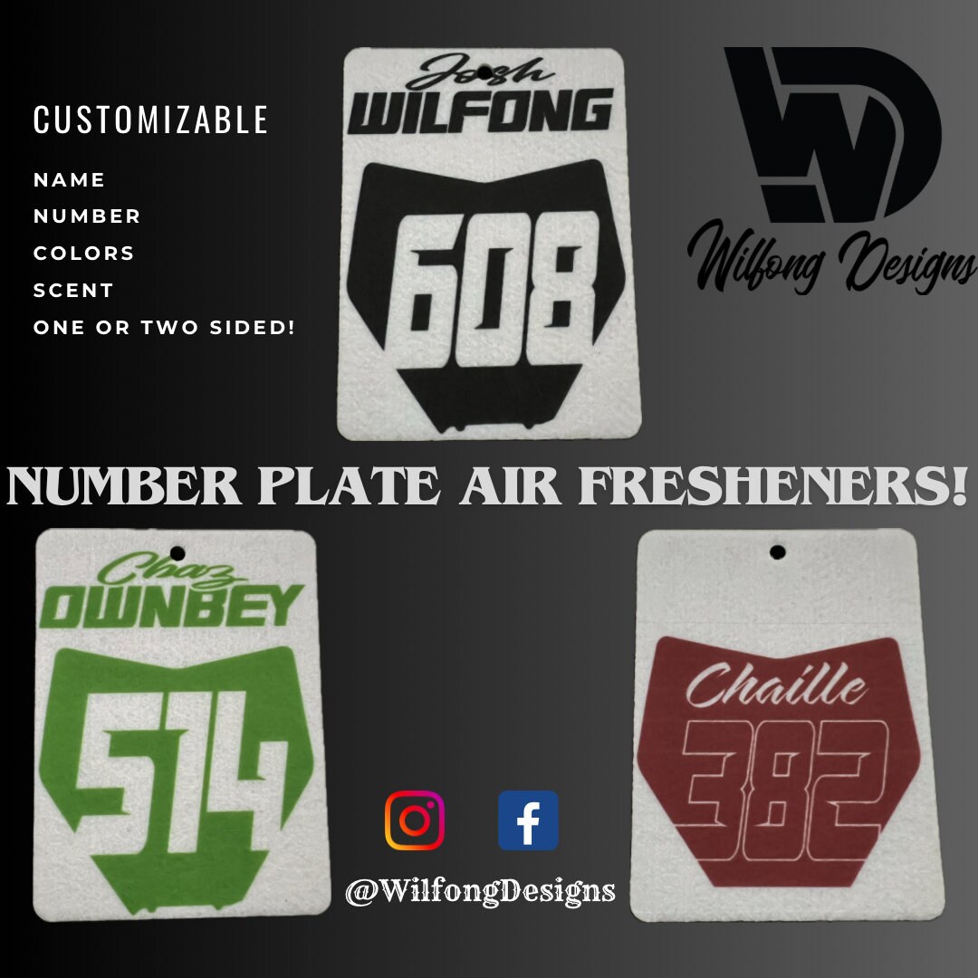 Custom Number Plate Air Freshener Etsy