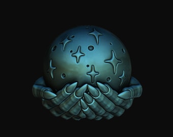 MOLD - Witch Hands holding Crystal Ball  Plastic Bath Bomb Mold