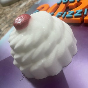 MOLD - Whipped Cream with a Cherry Flat Bottom Plastic Bath Bomb Mold