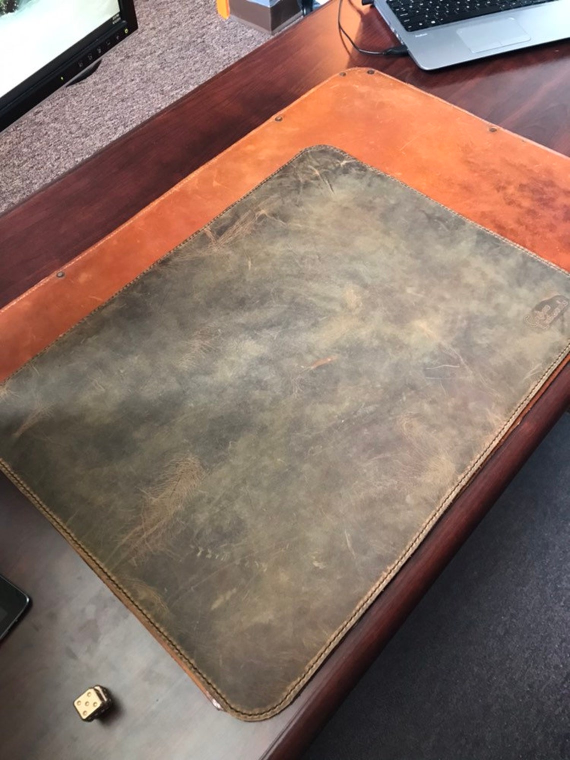 Full Grain Leather Desk Pad. Lined Small 24 X 18 - Etsy