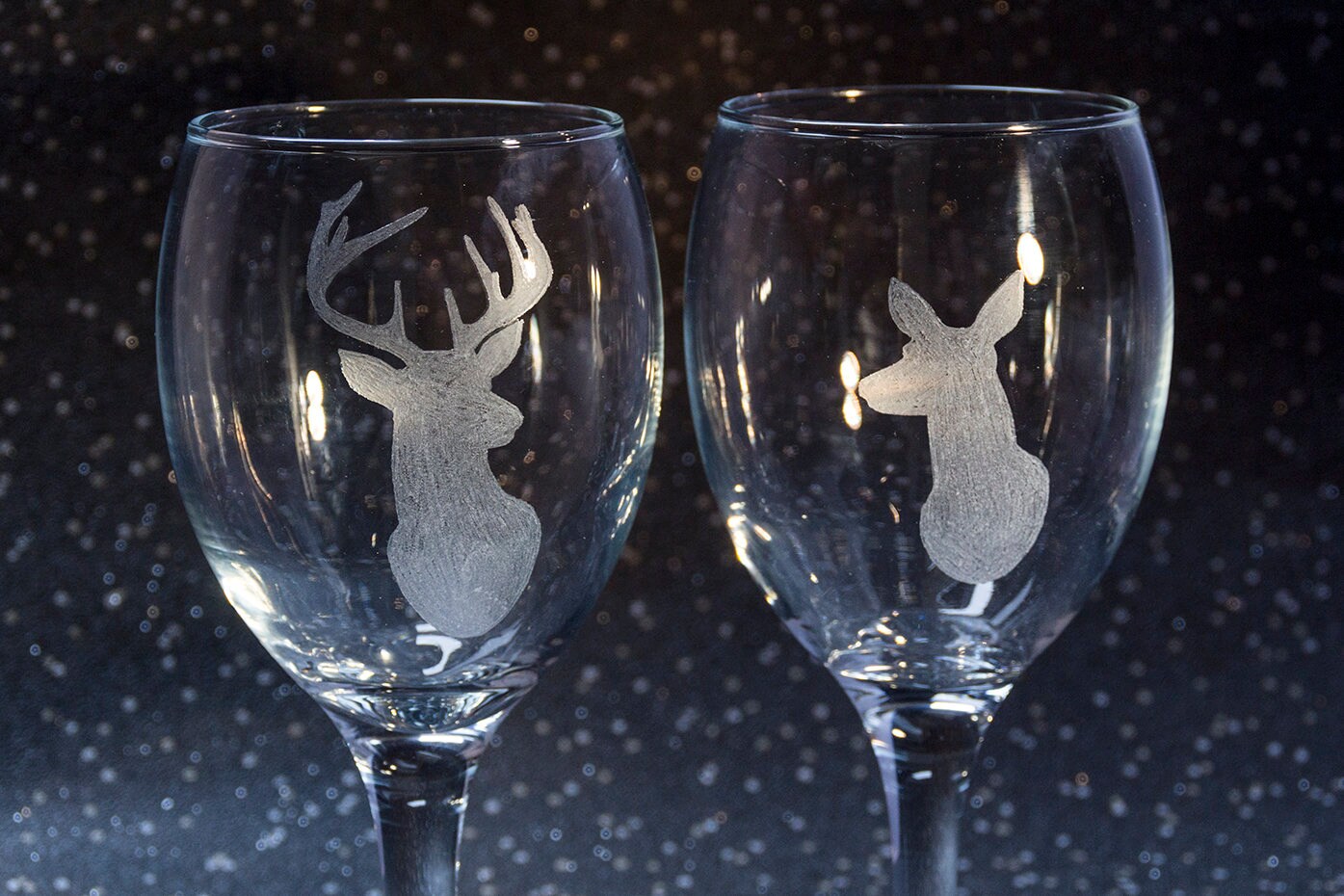 Hand Engraved Wine Glasses Hand Etched Wine Glasses Stag Etsy