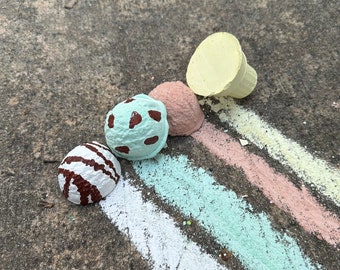 TWEE Maxie's Minty Ice Cream Cone Handmade Sidewalk Chalk