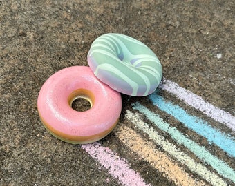 TWEE Double Rainbow Donuts Handmade Sidewalk Chalk - Set of 2