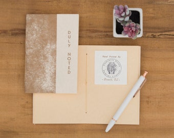 Duly Noted, Small Notebook -- Handbound Letterpress Book