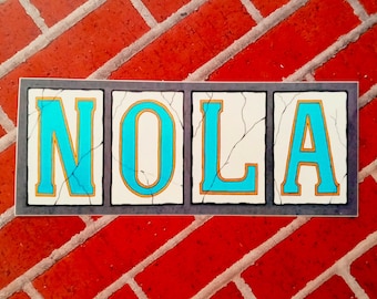 NOLA - New Orleans Street Tile Vinyl Sticker - UV resistant and weatherproof.