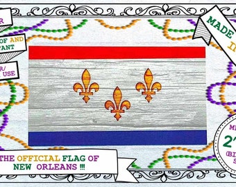 Flag of New Orleans VINYL STICKER - Waterproof, Weatherproof, U/V Resistant, Indoor/Outdoor Use with FREE Shipping