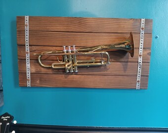 Vintage Trumpet Wall Art: Handmade New Orleans Jazz Decor