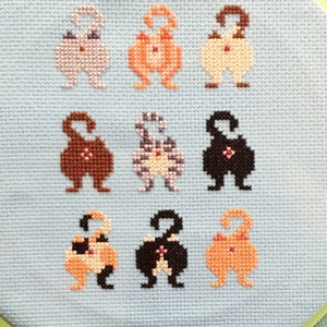 Cat Butts Siamese Calico Black Cat Tabby Cat Lady Cross Stitch PATTERN image 3