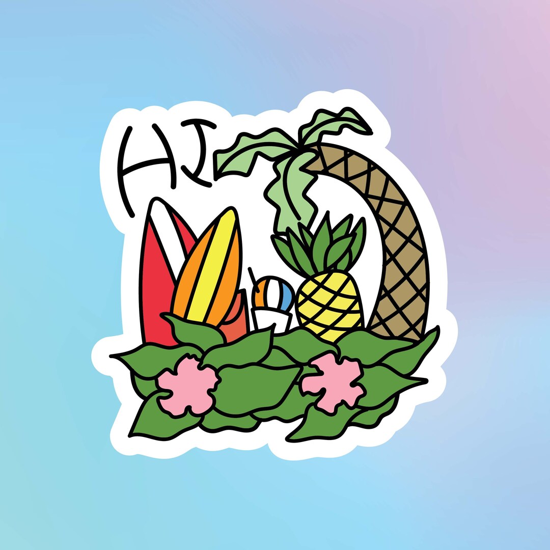 Hawaii Stickers, Islands Sticker, Laptop Sticker, Hawaii, Hawaiian ...