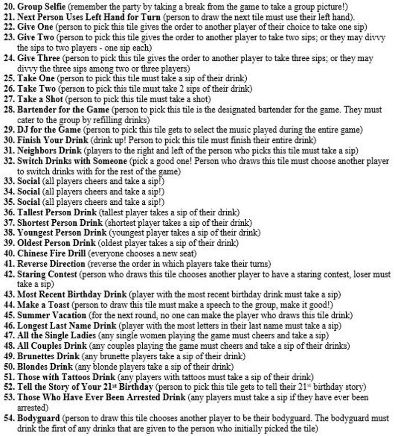 big list of drinking jenga tiles big list of drinking jenga tiles