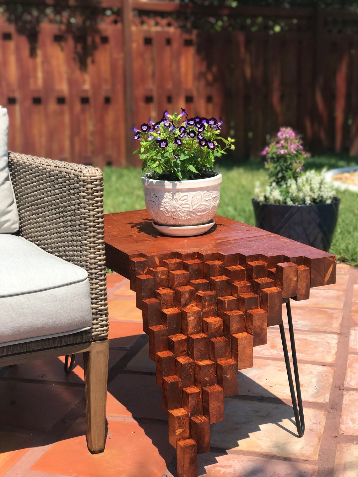 Custom Woodwork Falling Blocks Table Etsy