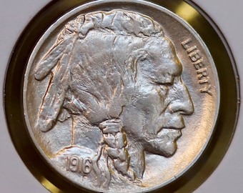 1916 D Buffalo Nickel - Gem BU / MS / UNC - Better Grade