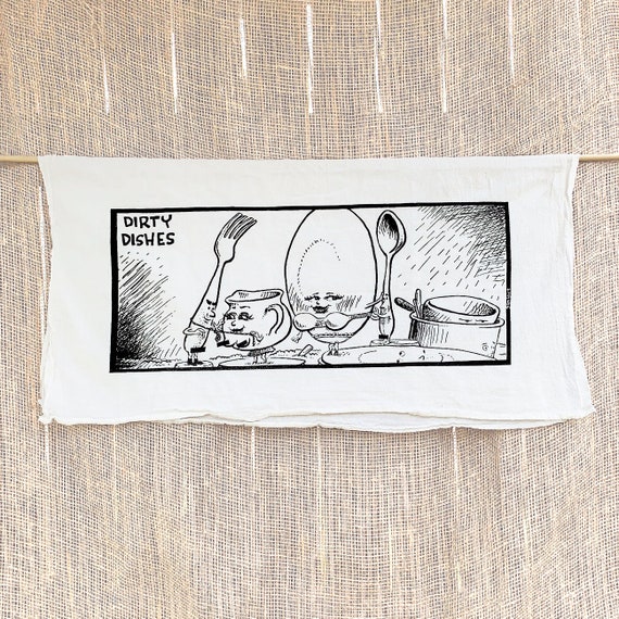 Dirty Dishes Dish Towel Kitchen Towel Funny Towel Tea Etsy