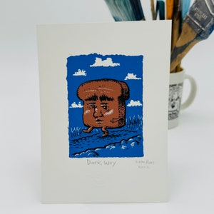 Dark, Wry Silkscreen Print by Sam Hurt - 7&quot; x 5&quot; Hand Made Print, Unique, Art, Funny, Cartoon, Gift