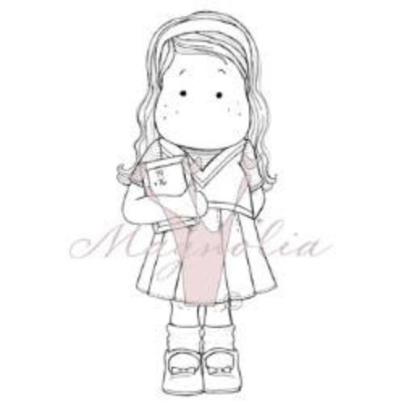Scrapbooking #SC08-080729036-1 Tilda with Slate EZ Mount Stamp Unmounted Rubber Stamp Magnolia Rubber Stamp Cling Cardmaking Cling