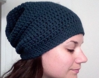 Extra Slouchy Crochet Hat - Warm Toboggan Hat - Choose Your Color - Crochet Beanie