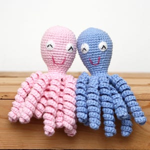 Crochet Preemie Octopus Amigurumi Baby Shower Gift Idea Mini Octopus Preemie Newborn Lovey 100% Cotton Premature Baby Octopus image 2