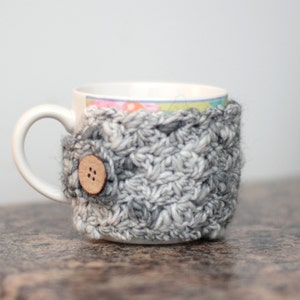 Wool Blend Coffee Cup Cozy - Crochet Mug Cozy - Reusable Cup Warmer - Gift for Her Gift for Him - Coffee Lover Gift idea