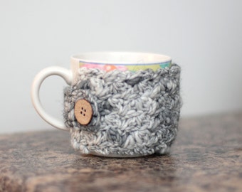 Wool Blend Coffee Cup Cozy - Crochet Mug Cozy - Reusable Cup Warmer - Gift for Her Gift for Him - Coffee Lover Gift idea