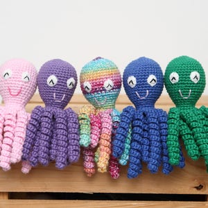 Crochet Preemie Octopus Amigurumi Baby Shower Gift Idea Mini Octopus Preemie Newborn Lovey 100% Cotton Premature Baby Octopus image 4
