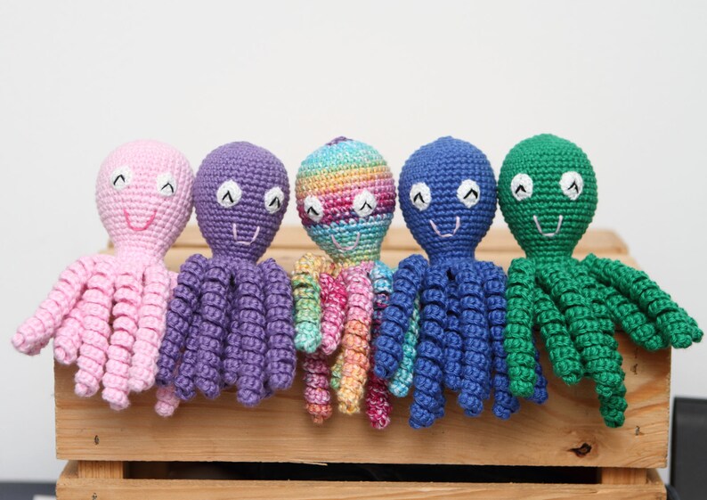 Crochet Preemie Octopus Amigurumi Baby Shower Gift Idea Mini Octopus Preemie Newborn Lovey 100% Cotton Premature Baby Octopus image 4