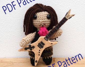 Dimebag Darrell Amigurumi Doll Crochet Pattern (PDF)
