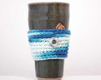 Crochet Cotton Coffee Cup Cozy: Reusable Cup Sleeve