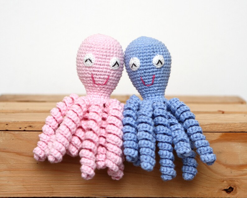 Crochet Preemie Octopus Amigurumi Baby Shower Gift Idea Mini Octopus Preemie Newborn Lovey 100% Cotton Premature Baby Octopus image 2