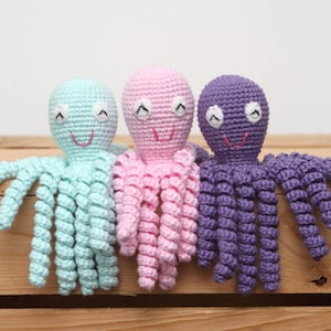 Crochet Preemie Octopus Amigurumi Baby Shower Gift Idea Mini Octopus Preemie Newborn Lovey 100% Cotton Premature Baby Octopus image 1