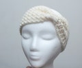 Cream Crochet Bow Ear Warmer - Moss Stitch Headband - Crochet Adult Head Wrap - Stocking Stuffer