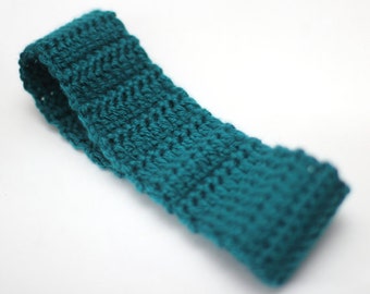 Teal Crochet Head Band - Ear Warmer - Hair Band - Headband - Gift for Her - Adult Headband - Knit Headband - Gift Idea