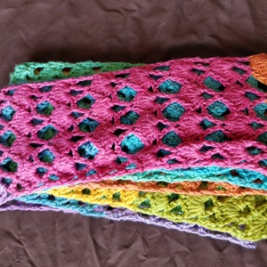 Cotton Rainbow Lace Scarf - Crochet Scarf - Multicolor Scarf - Extra Long Scarf