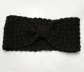 Black Sparkly Crochet Ear Warmer - Bow Headband - Crochet Headband - Adult Size