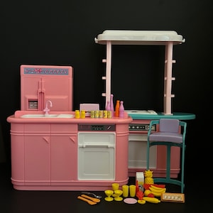 1993 Barbie Kitchen Playset Mattel ID 65338 Barbie Kitchen Appliances 30 Kitchen Accessories Barbie Food Dishes 90s Barbie Furniture