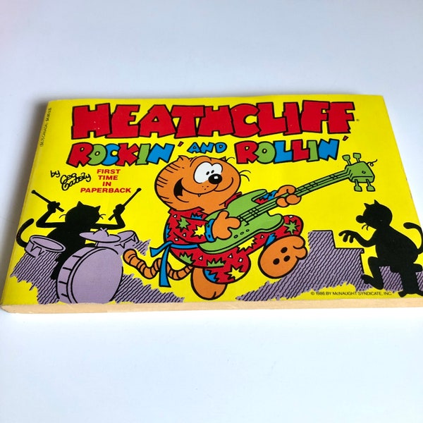 Heathcliff Rockin' and Rollin' First time in Paperback, Cartoon Cats, the Other Orange Cat, Heathcliff the Cat, Vintage Comic Books