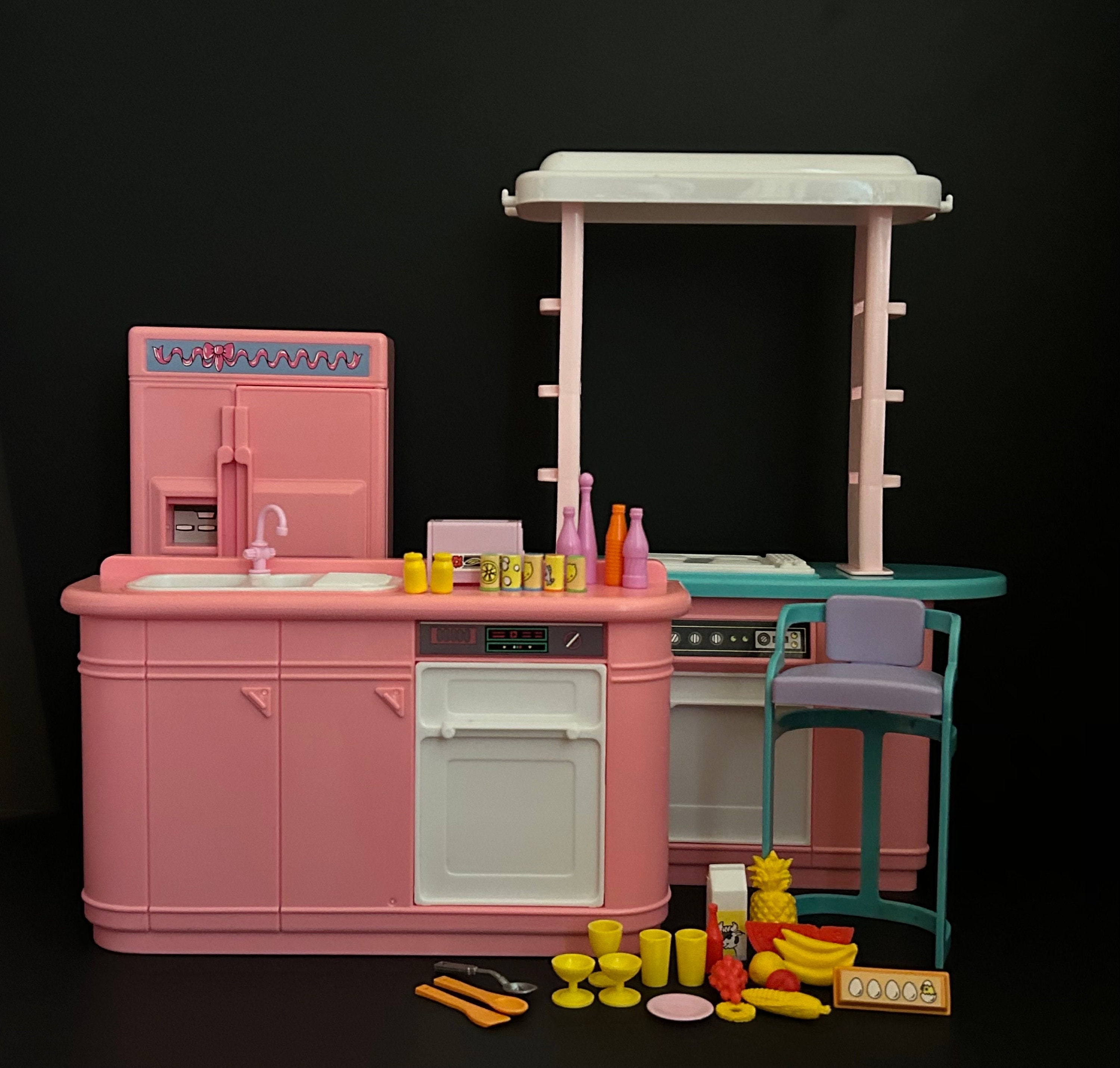 1993 Barbie Kitchen Playset Mattel ID 65338 Barbie Kitchen Appliances 30 Kitchen Accessories Barbie Food Dishes 90s Barbie Furniture Etsy