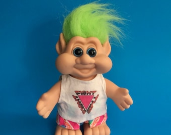 Lucky Troll Doll I.T.B. 1991 Trolls Green Hair