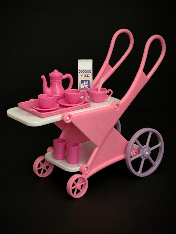 1989 Ensemble d hotesse Barbie chariot de service Mattel ID 7348 ensemble de jeu Barbie des annees 1980 chariot a the maison Barbie chariot pour le the Etsy Canada