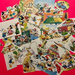 Découpes Mickey Mouse et Dingo de Donald Duck, son neveu, 40 pièces pour le scrapbooking ou le bricolage
