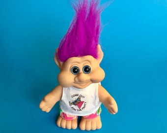 Lucky Troll Doll I.T.B. 1991 Trolls Purple Hair